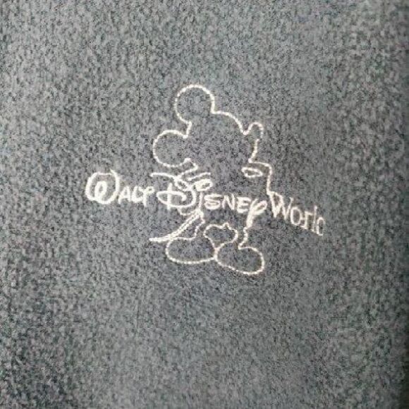 Walt Disney World Mickey Mouse Logo Men M‎ Blue 1/4 Zip Fleece Theme Park Jacket - Picture 3 of 6